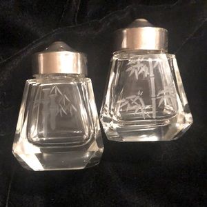 Vintage Etched Crystal S&P Shakers